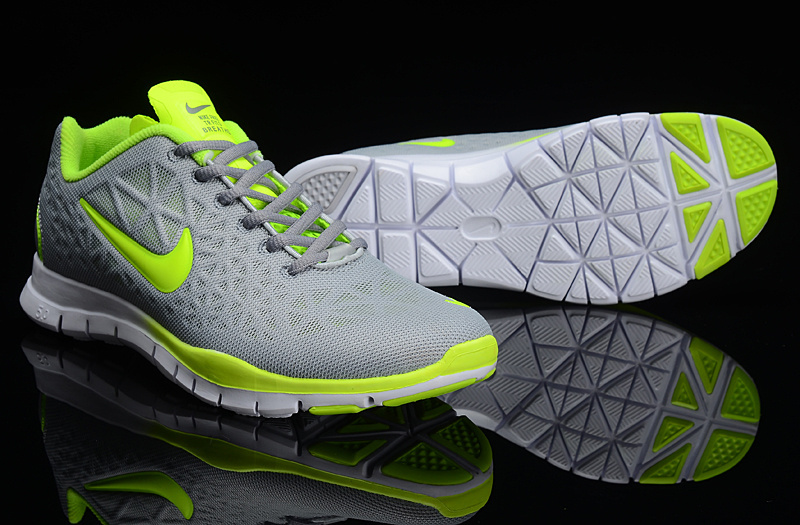 Hot Nike Free5.0 Men Shoes Greenyellow/Gray